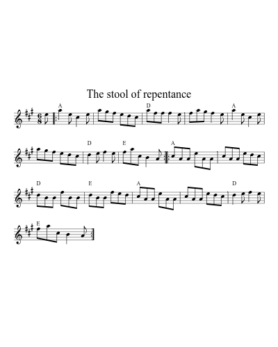 The Stool of Repentance (Version 19) sheet music preview