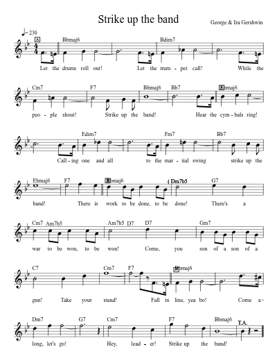 Strike up the band preview