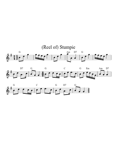 (Reel of) Stumpie (Version 8) sheet music preview