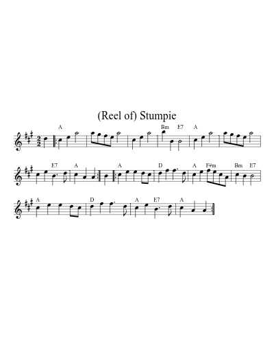 (Reel of) Stumpie (Version 9) sheet music preview