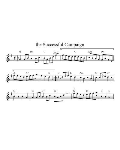 the Successful Campaign sheet music preview