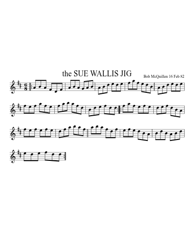 the SUE WALLIS JIG (Sue Wallis Jig) sheet music preview