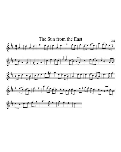 The Sun from the East sheet music preview