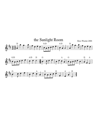the Sunlight Room sheet music preview