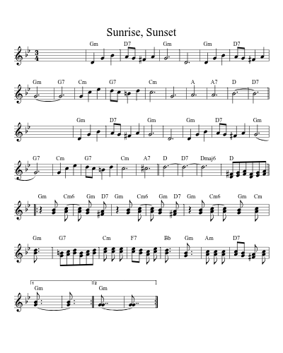 Sunrise, Sunset (Version 6)
