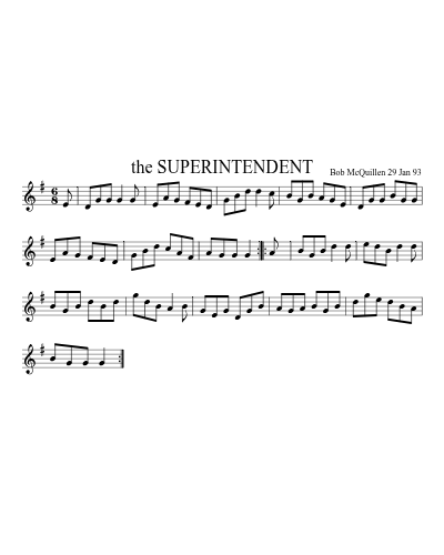 the SUPERINTENDENT (Superintendent) sheet music preview