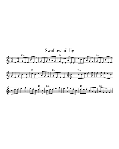 Swallowtail Jig (Version 8) sheet music preview
