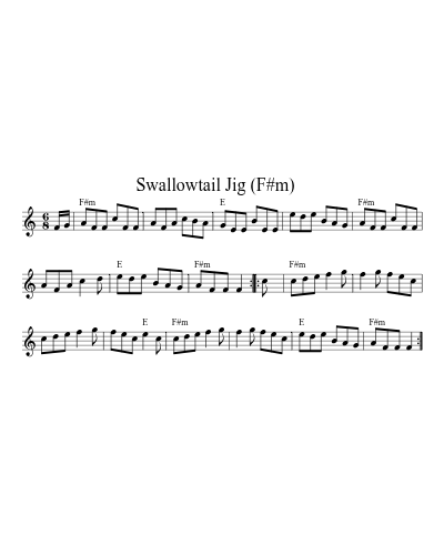 Swallowtail Jig    (F#m) (Version 2) preview