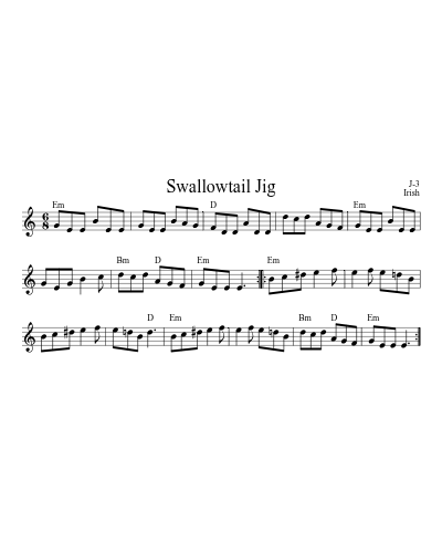 Swallowtail Jig (Version 14) sheet music preview