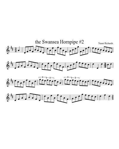 the Swansea Hornpipe #2 (Version 2) sheet music preview