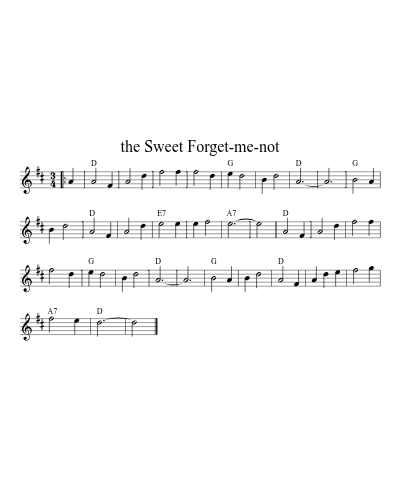 the Sweet Forget-me-not sheet music preview