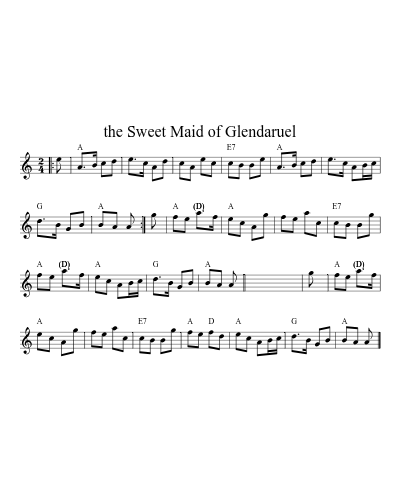 the Sweet Maid of Glendaruel (Version 6)