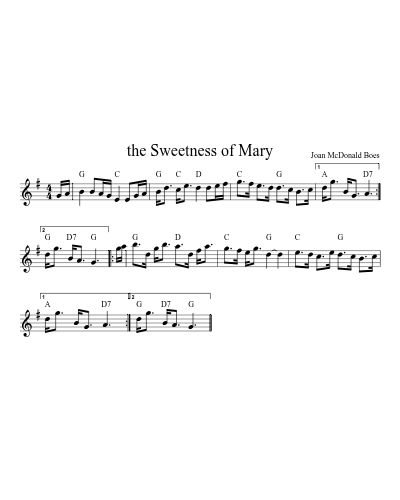 The Sweetness Of Mary (Version 3) sheet music preview