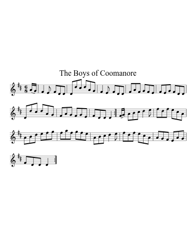 The Boys of Coomanore sheet music preview