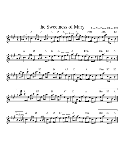 The Sweetness Of Mary (Version 7) sheet music preview