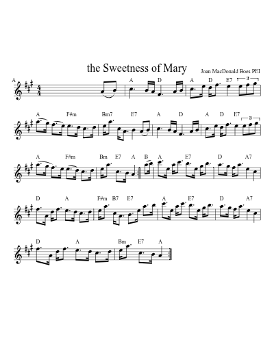The Sweetness Of Mary (Version 8) sheet music preview