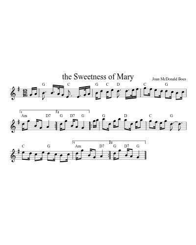 The Sweetness Of Mary (Version 9) sheet music preview