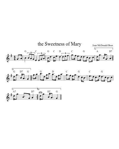 The Sweetness Of Mary (Version 11) sheet music preview