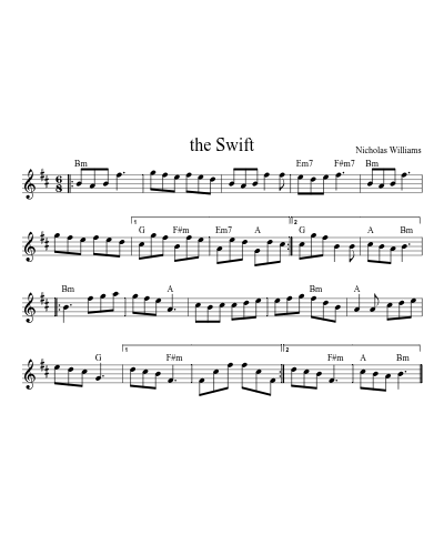 the Swift sheet music preview