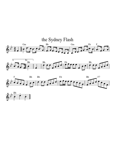 the Sydney Flash sheet music preview