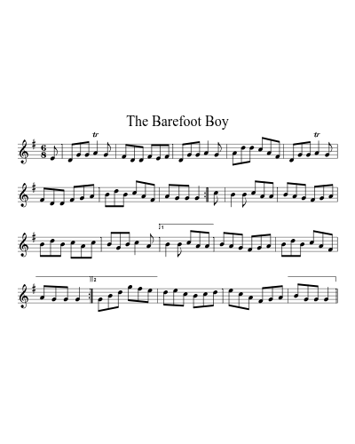 The Barefoot Boy sheet music preview