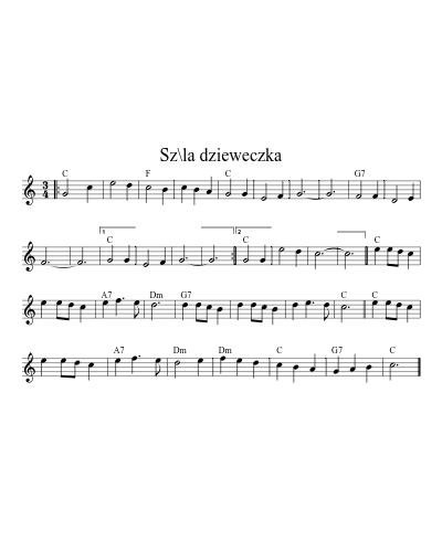 Sz\la dzieweczka