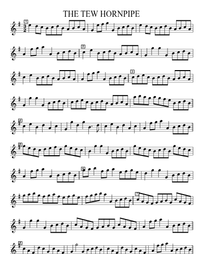 THE TEW HORNPIPE sheet music preview