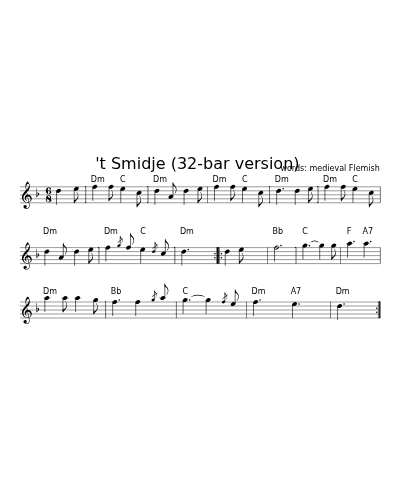 't Smidje  (32-bar version) (Version 2)