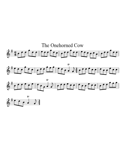 The Onehorned Cow sheet music preview