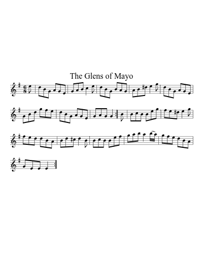 The Glens of Mayo sheet music preview