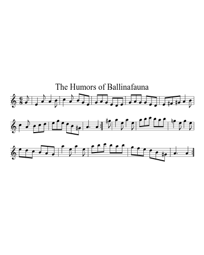 The Humors of Ballinafauna sheet music preview