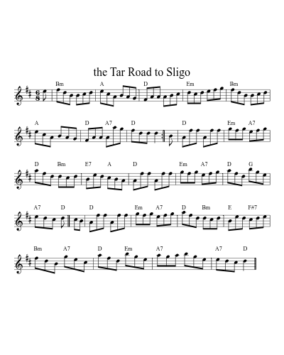 The tar road to Sligo (Version 4)
