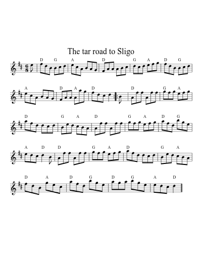The tar road to Sligo (Version 5)