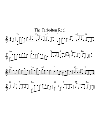 The Tarbolton Reel (Version 2) sheet music preview