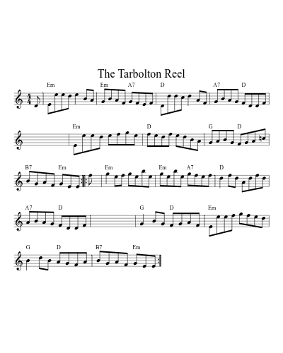 The Tarbolton Reel (Version 3) sheet music preview