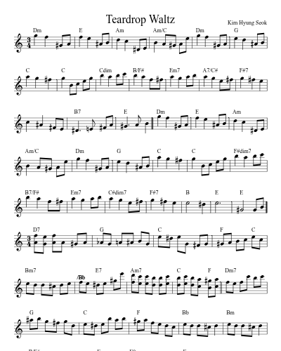 Teardrop Waltz (Version 6) sheet music preview