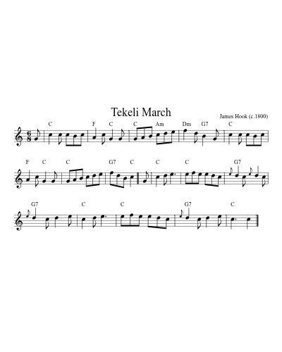 Tekeli March (Version 2) sheet music preview