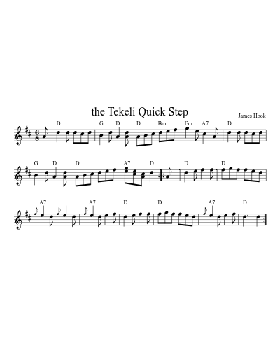 the Tekeli Quick Step (Version 2) sheet music preview