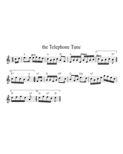 The Telephone Tune (Version 5) sheet music preview