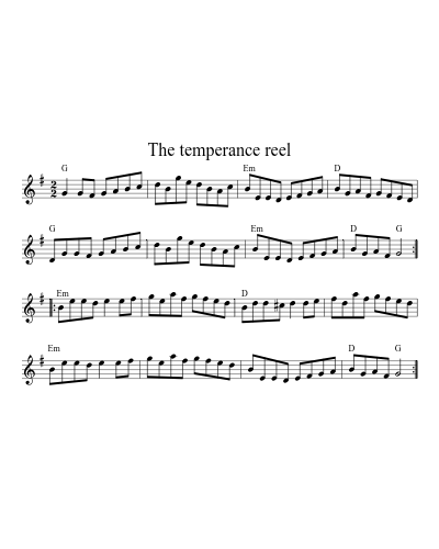 The temperance reel (Version 2) sheet music preview