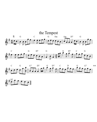 The Tempest (Version 10) sheet music preview