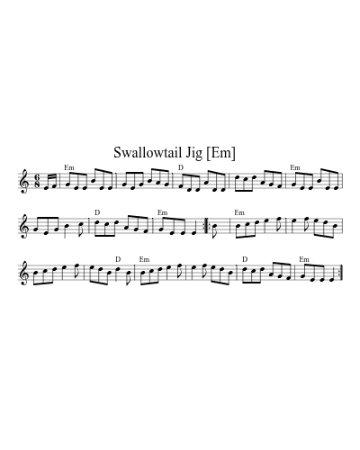 Swallowtail Jig    [Em] (Ten Swallow Top Fiddle Washer Set)