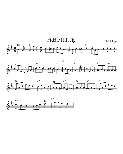 Fiddle Hill Jig (Ten Swallow Top Fiddle Washer Set)