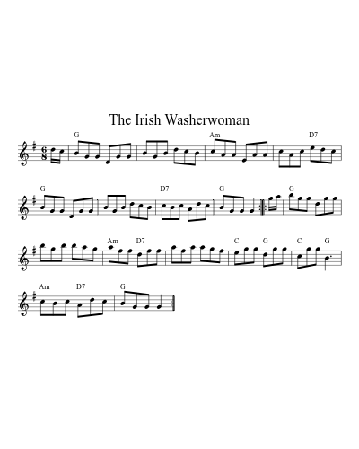 the Irish Washerwoman (Ten Swallow Top Fiddle Washer Set) sheet music preview