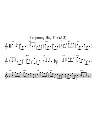 Tenpenny Bit, The (J-3) sheet music preview