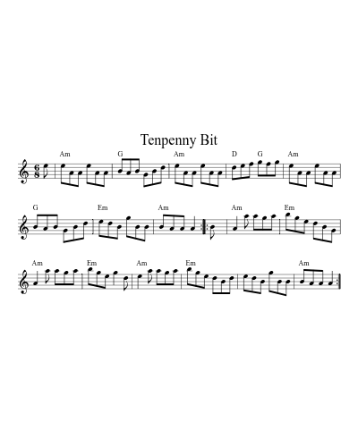 Tenpenny Bit (Version 18) sheet music preview