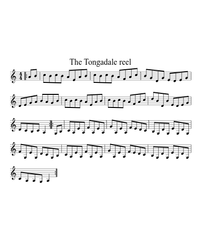 The Tongadale reel sheet music preview