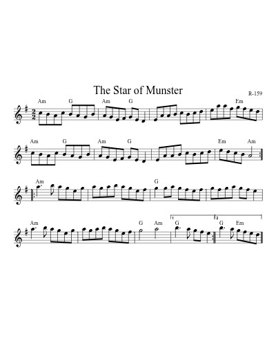 The Star of Munster (Version 22) sheet music preview