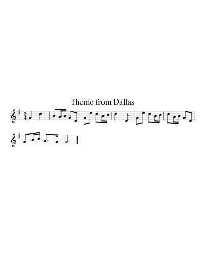 Theme from Dallas sheet music preview
