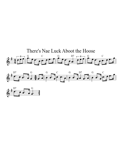 There's Nae Luck Aboot the Hoose (Version 6) sheet music preview